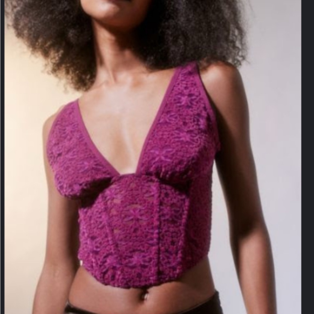 NWT Urban Outfitters Purple Lace Top Size Medium